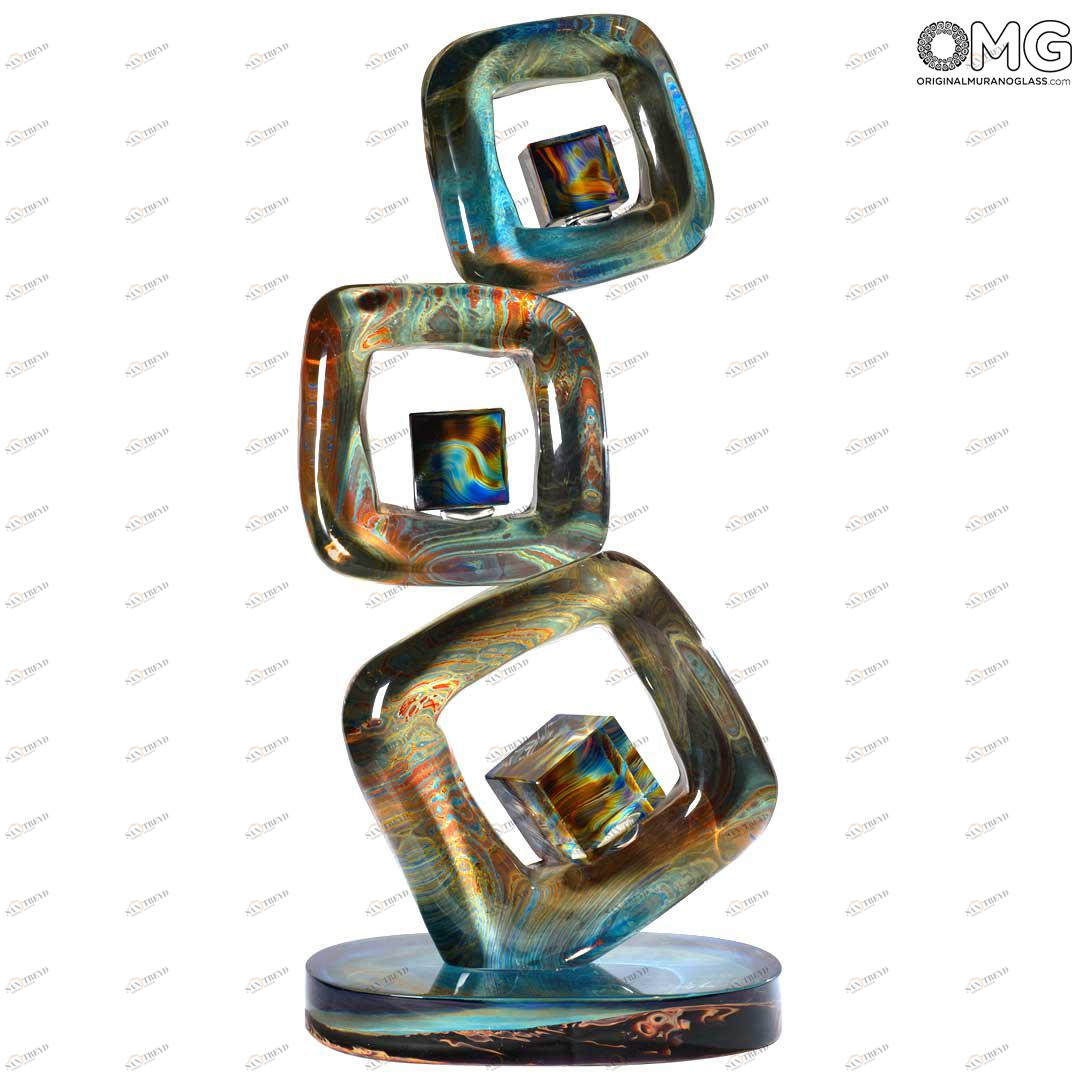 140 ORIGINALMURANOGLASS Скульптура Кубрик - автор Andrea Tagliapietra - муранское стекло OMG 40 см 