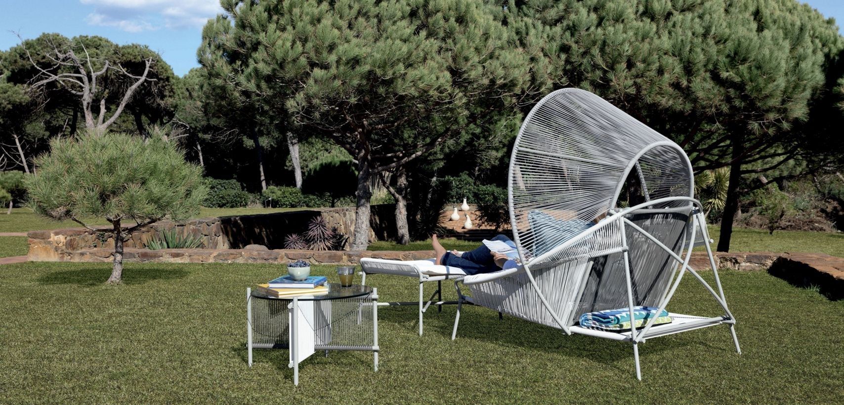 Круглый алюминиевый и стеклянный садовый столик ROCHE BOBOIS путешественник ARCH-00138051 - Вид №8