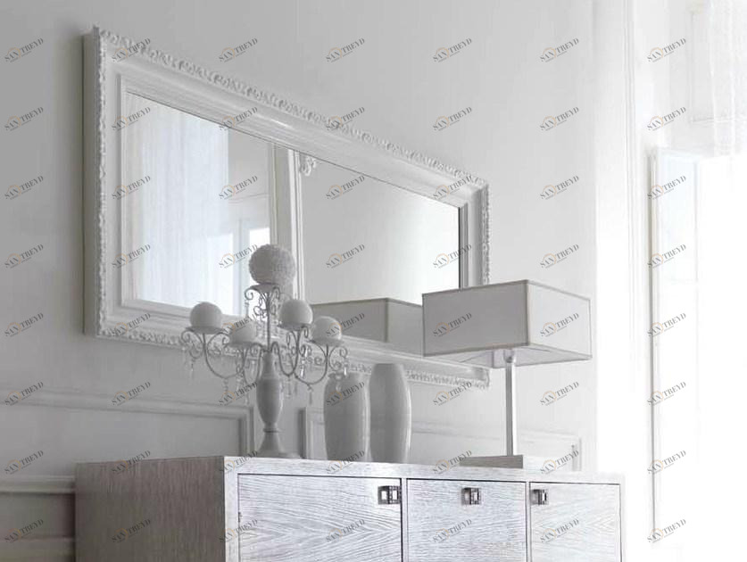 CorteZari Настенное зеркало в раме Zoe silver 340