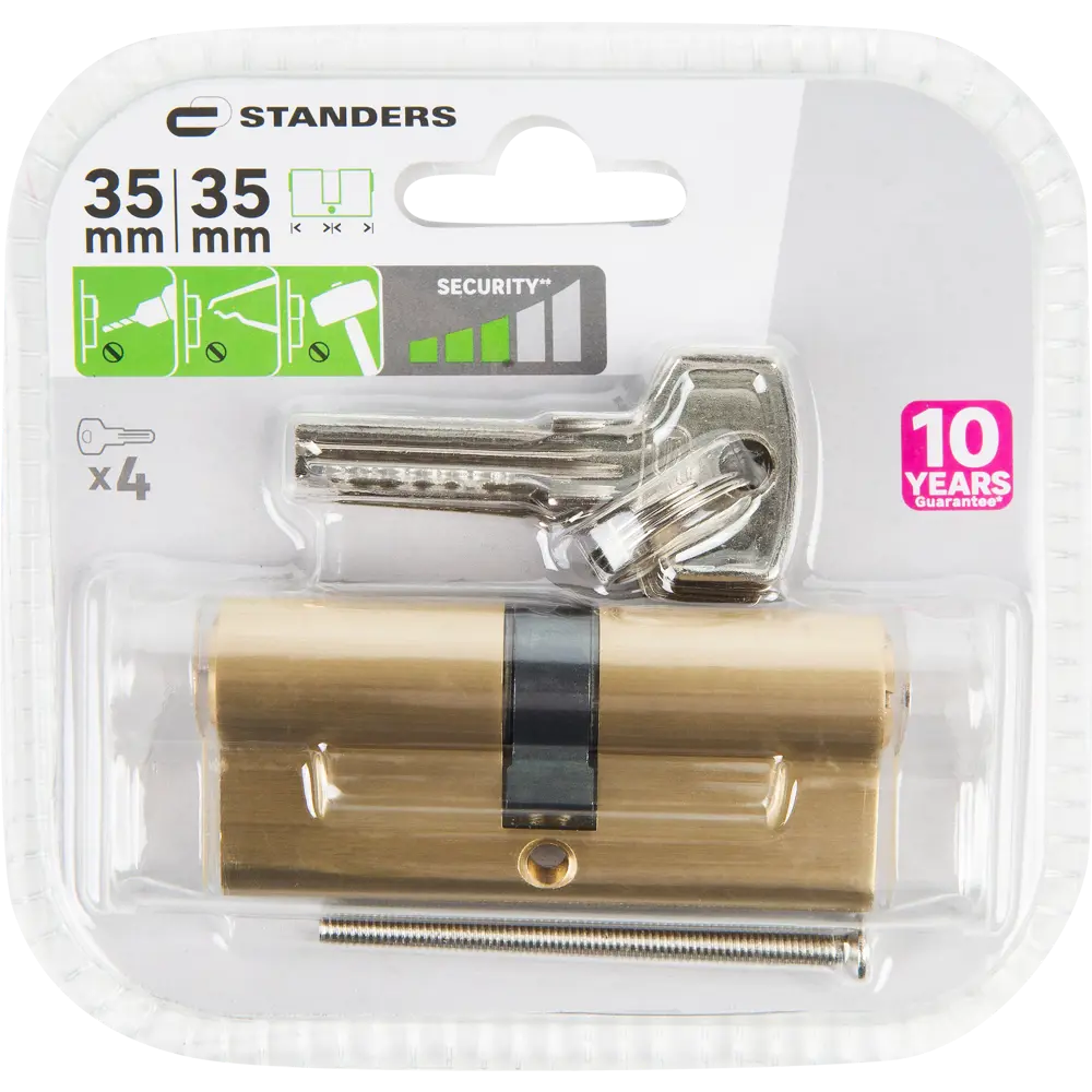 Цилиндр дверной Standers TTBL1-3535 с защитой от взлома, латунь золотистая 82625299 STLM-0900605 - Вид №4