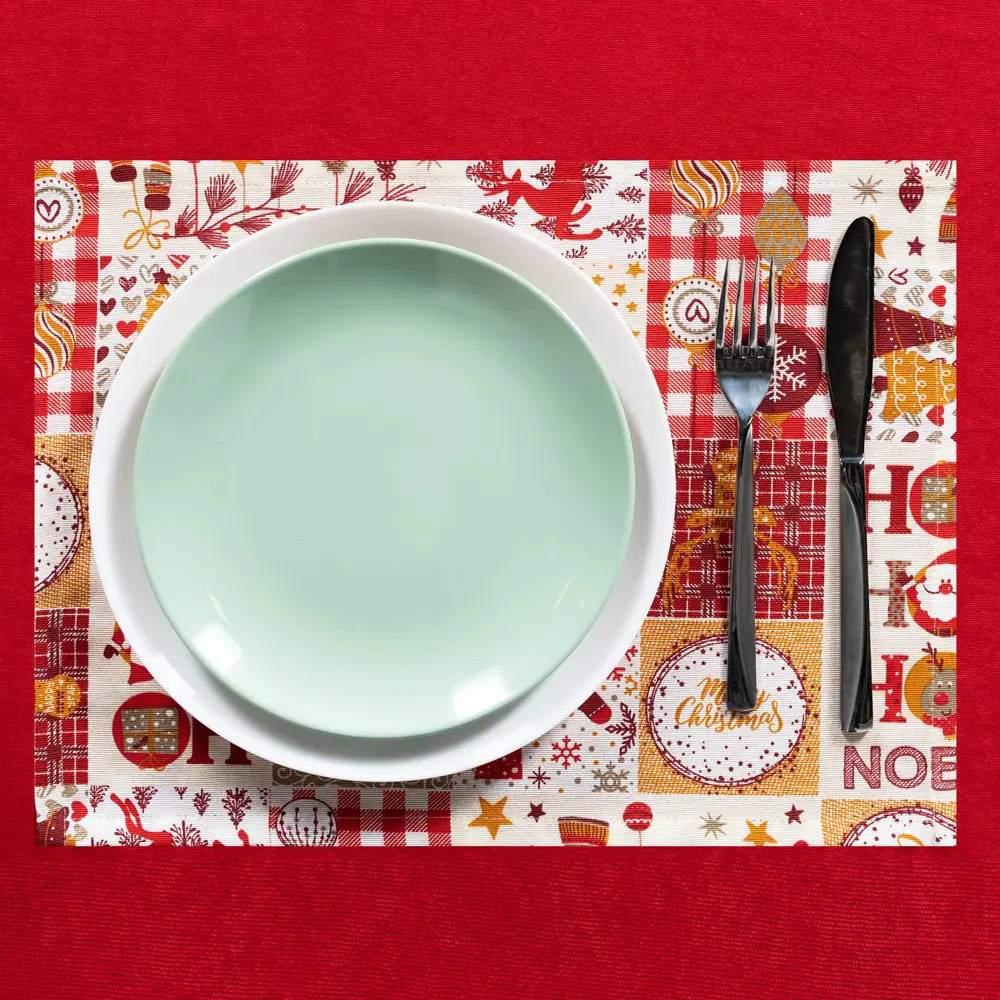 Салфетка сервировочная "Эльфы" 40x30 см цвет красная Altali STLM-2032157 - Вид №3