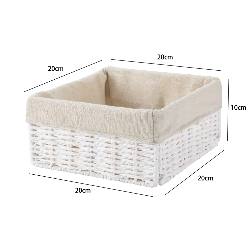 Корзина белая 10x20x20см бум Konsensa STLM-2177684