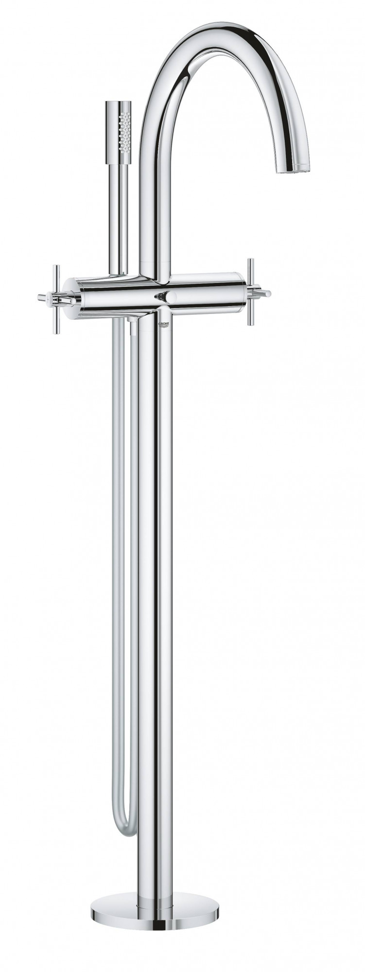 Смеситель для ванны GROHE Atrio New с душевым гарнитуром, верхняя монтажная часть, напольный монтаж, хром (25044003)