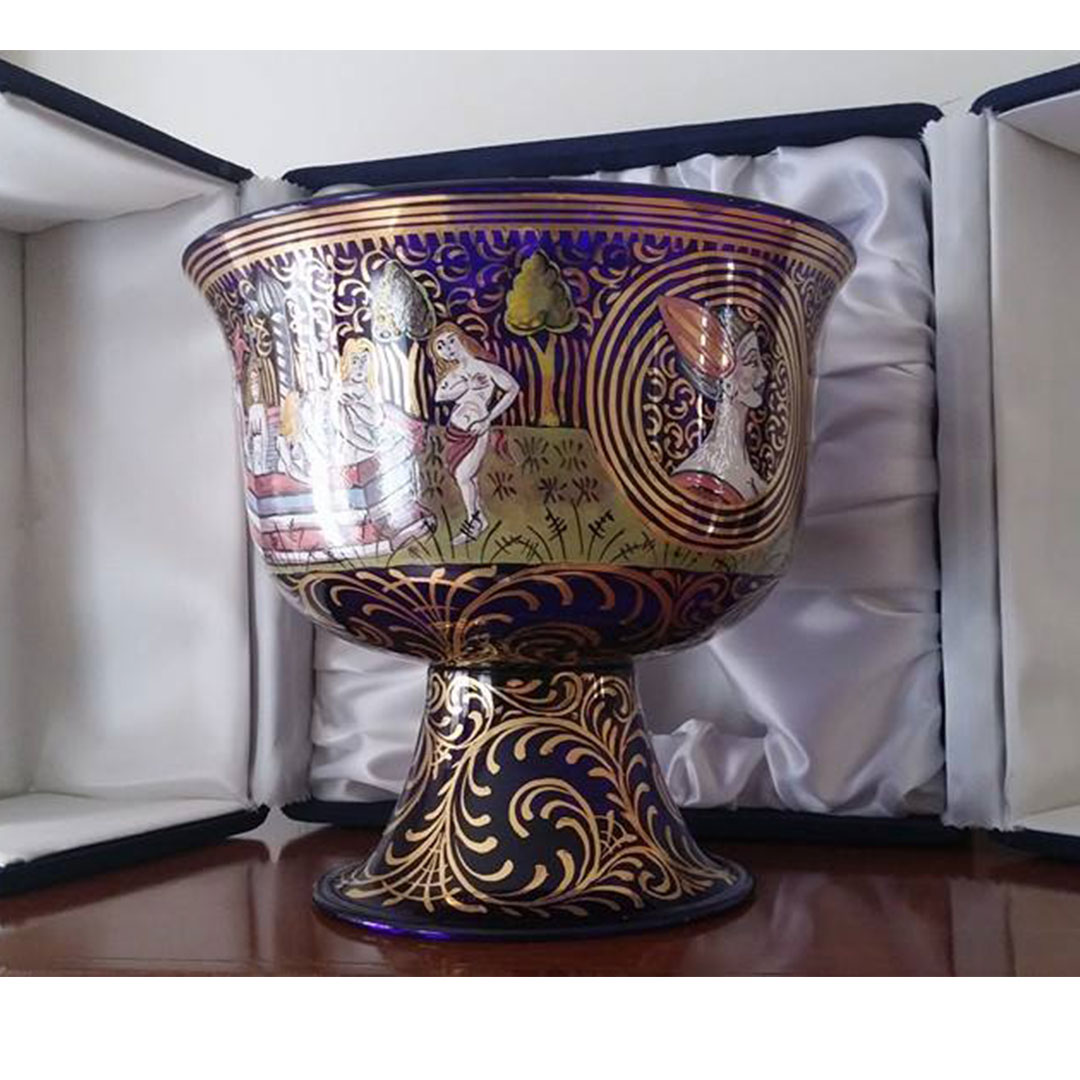 1220 ORIGINALMURANOGLASS Венецианский Кубок Баровьер - Coppa Barovier 35 см  - Вид №1