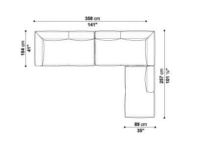 Угловой диван из ткани B&B Italia Michel ARCH-00050009 - Вид №8