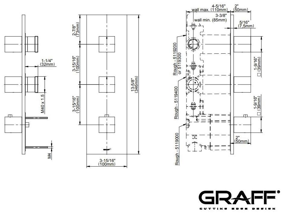 GRAFF Встроенный термостатический смеситель для душа Incanto 5148500 - Вид №3