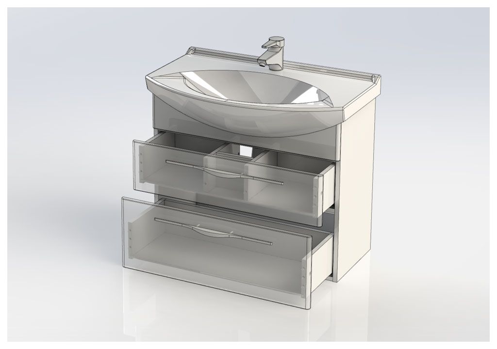 Тумба с раковиной Aquanet Ирвин 75 белый 0020397000175447 - Вид №4