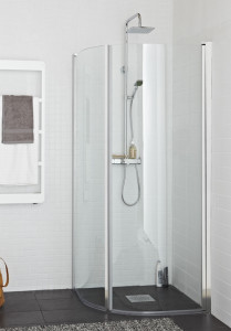 1450714 Душ Угол Оригинальный Круглый 80X90 Хром Прозрачное Стекло Hafa Прозрачный