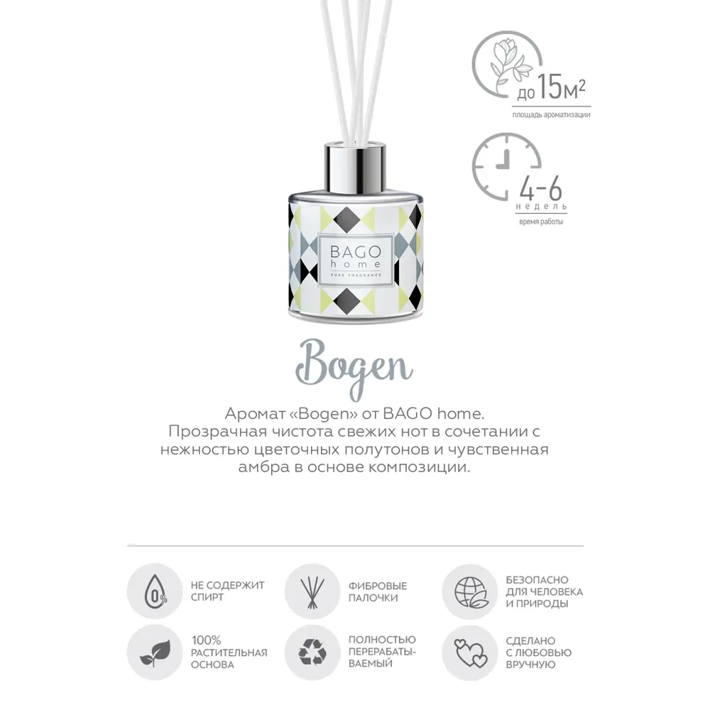 Ароматический диффузор Bago Home Bogen 45 мл 86731827 STLM-2073366  - Вид №2