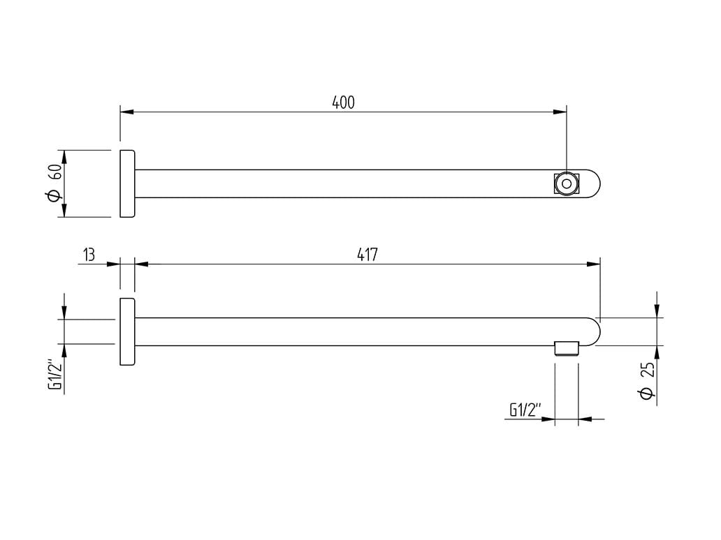 Стальной настенный душ Aquademy круглый ARCH-00041966 - Вид №1
