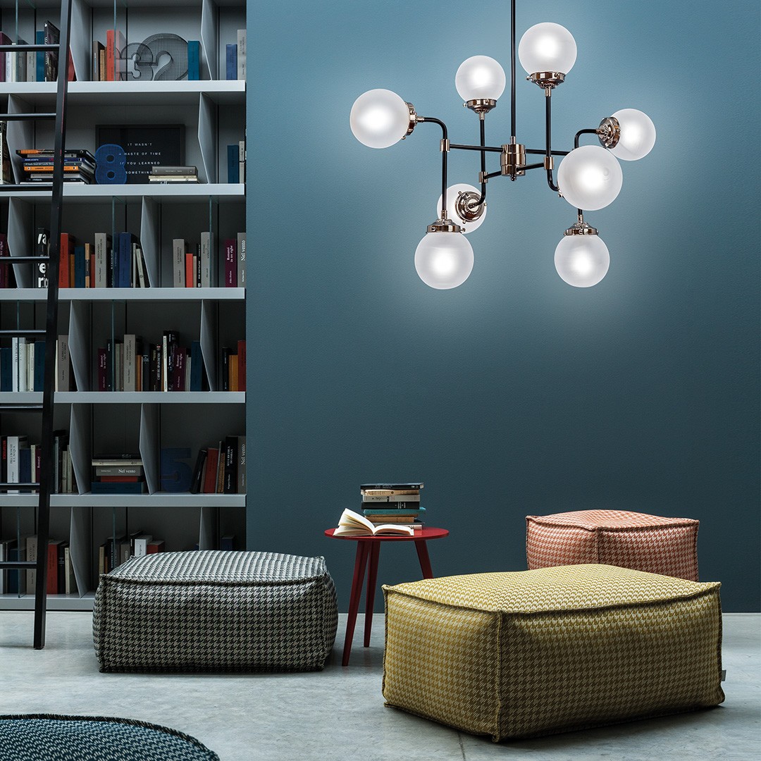 Frezia Light 1008/8 black/white люстра подвесная 116022 - Вид №1