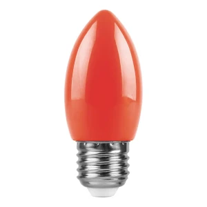 Лампа светодиодная Feron E27 LB-376 230 В 1 Вт свеча красный цвет света 85499837 STLM-2057299