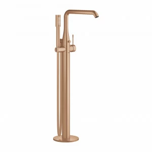 Смеситель для ванны GROHE Essence New с душевым гарнитуром, верхняя монтажная часть, напольный монтаж, теплый закат матовый (23491DL1)