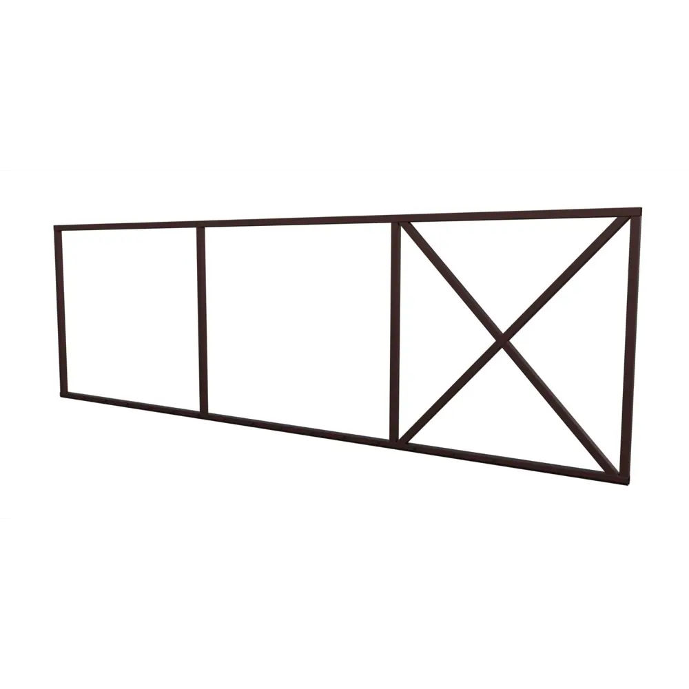 Ворота из профнастила 200x400 см 60x60 мм откатные RAL 8017 коричневый Santreyd STLM-2146688