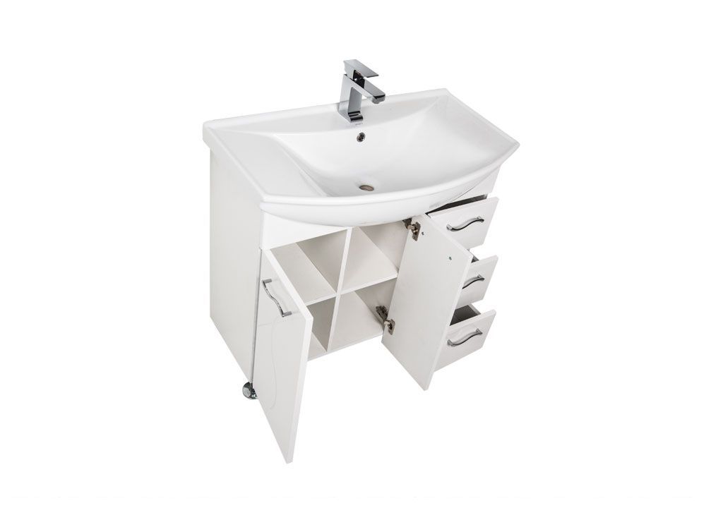 Тумба под раковину Aquanet Моника 85 белый sun-id-275395 - Вид №3