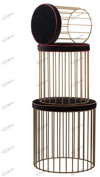Il Bronzetto Пуф с мягкой подкладкой из латуни Cage Cag04set