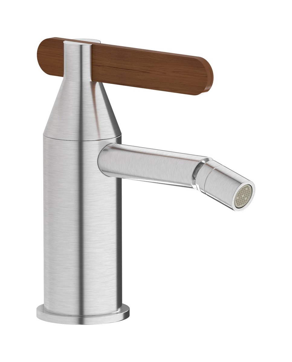 Смеситель для биде на 1 отверстие в комплекте с донным клапаном. WE ARE IB so003is Brushed Nickel Soho