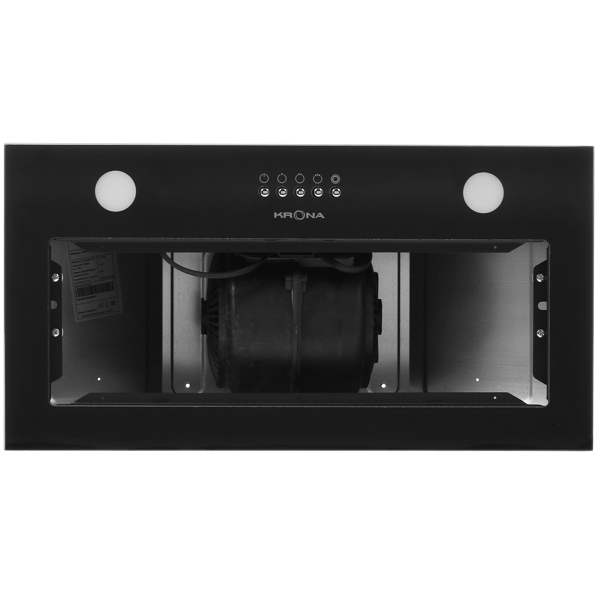 5370029 Вытяжка полновстраиваемая KRONA ELISA 600 GLASS PB черный STDN-0065542 - Вид №6