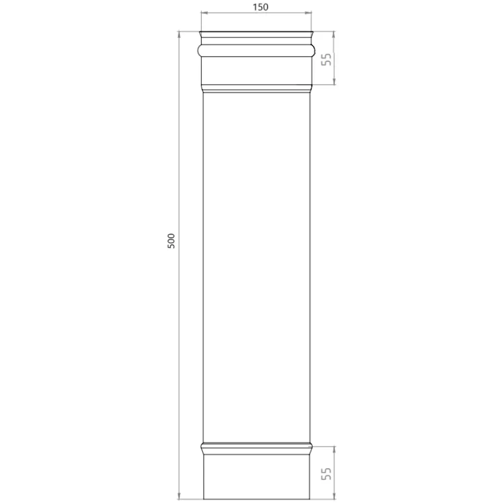 Дымоход Металлик и Ко 0.5 м 430/0.8 мм D150 мм STLM-2146347 - Вид №2