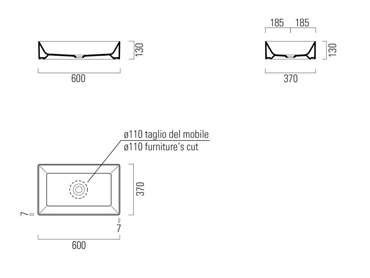Керамическая прямоугольная столешница GSI ceramica Color Elements ARCH-00120886 - Вид №3