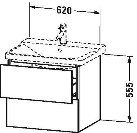 LC624409191 Тумбочка подвесная L-Cube #LC6244 620 x 481 мм Серо-коричневый декор Duravit - Вид №1