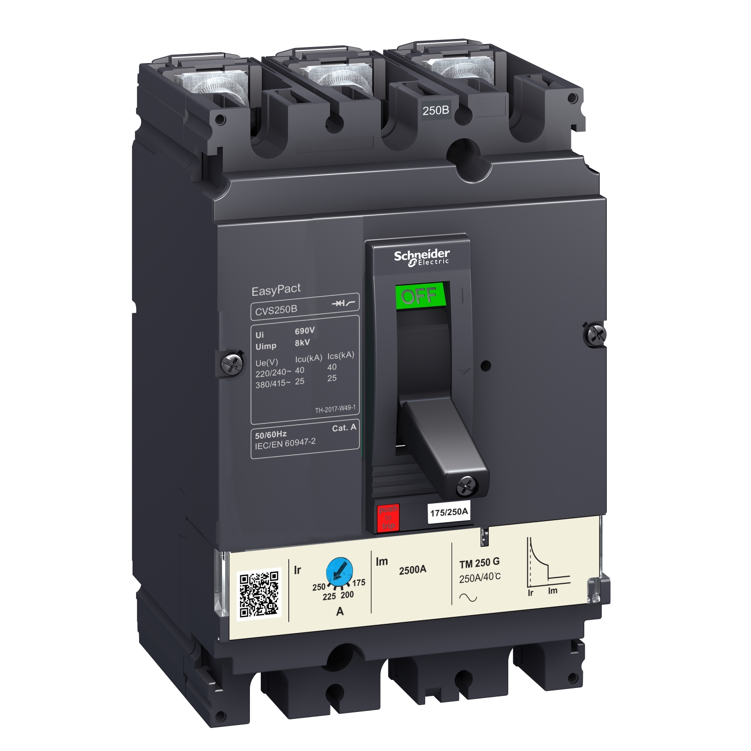 LV510473 Силовой автомат CVS 100, TM-D, 25кА, 3P, 40А Schneider Electric EasyPact 