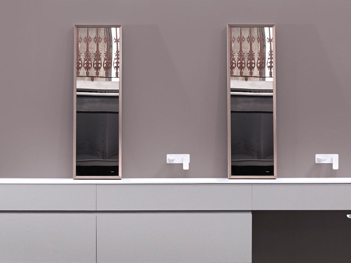 Прямоугольное зеркало с рамкой для ванной комнаты Inbani слой ARCH-00034482 - Вид №3