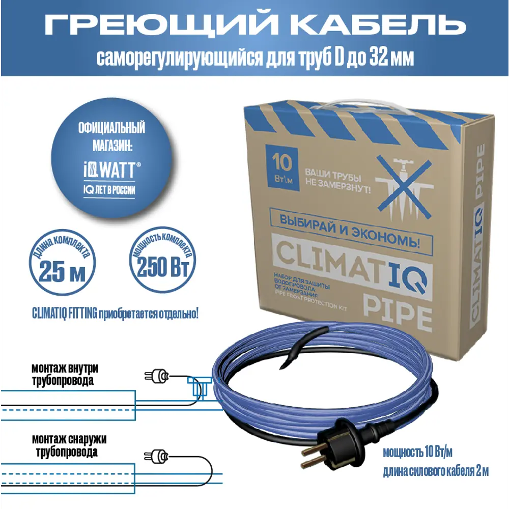 90535760 Нагревательный кабель Climatiq 25 м 250 Вт STLM-0942033