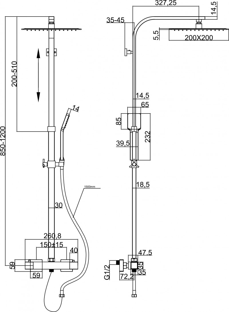 CUBTE401CL2 Душевая стойка Shower Elements Martí 1921 Marti 1921  - Вид №27