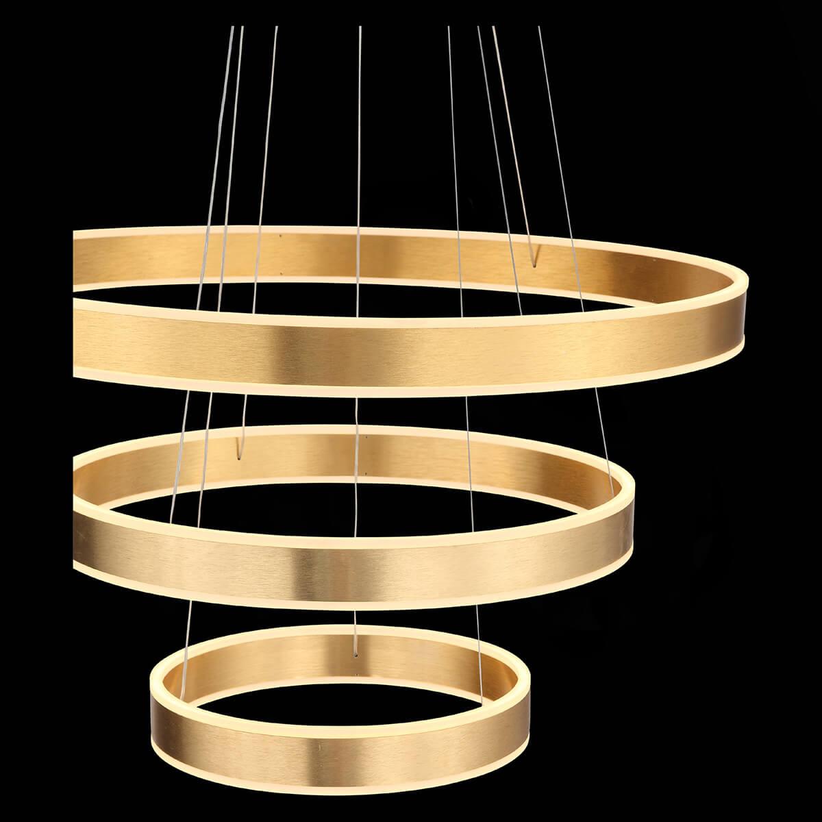 Люстра светодиодная подвесная золото 3 яруса ST Luce Onze SL944.203.03 ST LUCE ДИЗАЙНЕРСКИЕ, ONZE 00-3834524 Белый;золото  - Вид №1