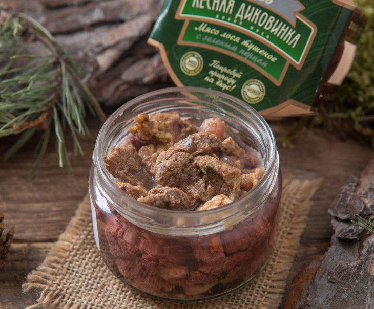 3340 Тушеное мясо лося с зеленым перцем (стекло) Вкусляндия  - Вид №1