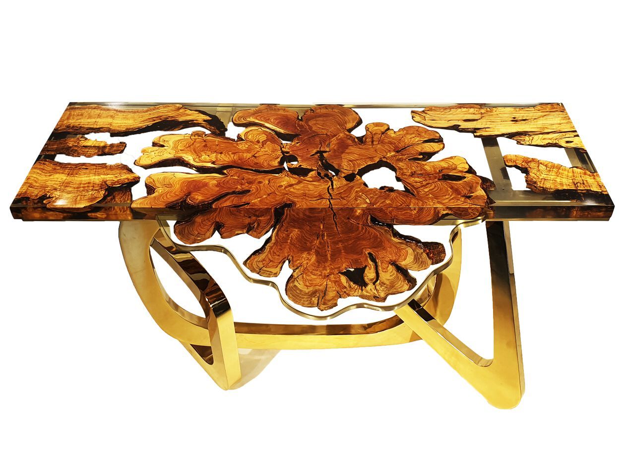 Прямоугольная консоль из оливкового дерева и смолы Legnor LEG2408788 ARCH-00127616