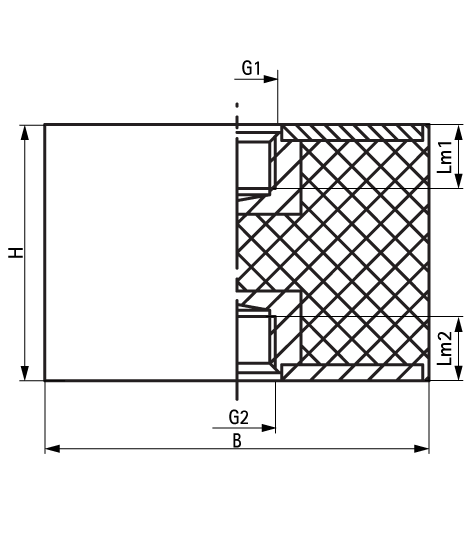 2801601690 VibraTek® SB-FF Silentblock a rubber silentblock with two internal threads walraven  - Вид №1