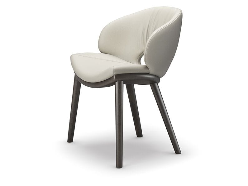 Кожаный мягкий стул с деревянной основой Cattelan italia Миранда ARCH-00145637