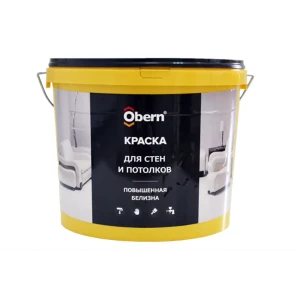 91637213 Краска интерьерная моющаяся Obern 17546 матовая цвет белый база BW 14 л STLM-1339335