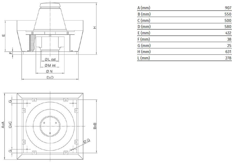 Vortice Центробежный крышный вентилятор с вертикальной разгрузкой Torrette tr-e-v 15186 - Вид №1