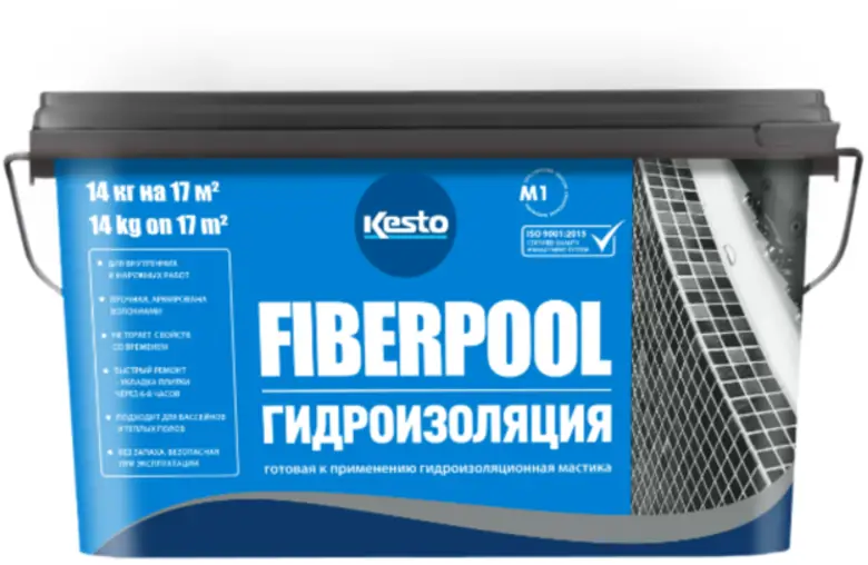 91354878 Гидроизоляционная мастика Kesto Fiberpool 14 кг STLM-0947696
