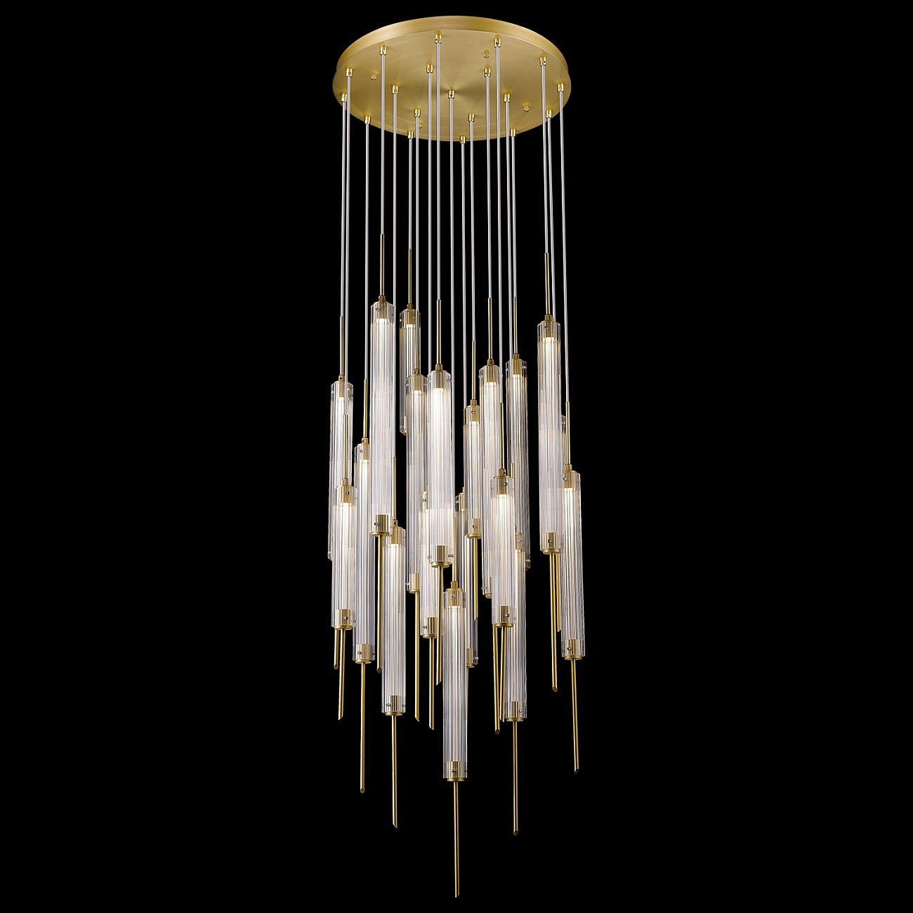 Светильник подвесной 180х57 см латунь Delight Collection P98041-19 brass DELIGHT COLLECTION ДИЗАЙНЕРСКИЕ 00-3882374 Золото;прозрачный  - Вид №1