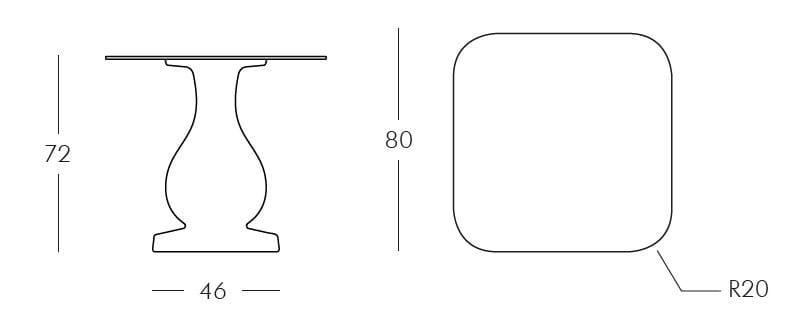 Квадратный стол из полиэтилена и столешница HPL с мраморным эффектом SLIDE девятнадцатый век ARCH-00117957 - Вид №4
