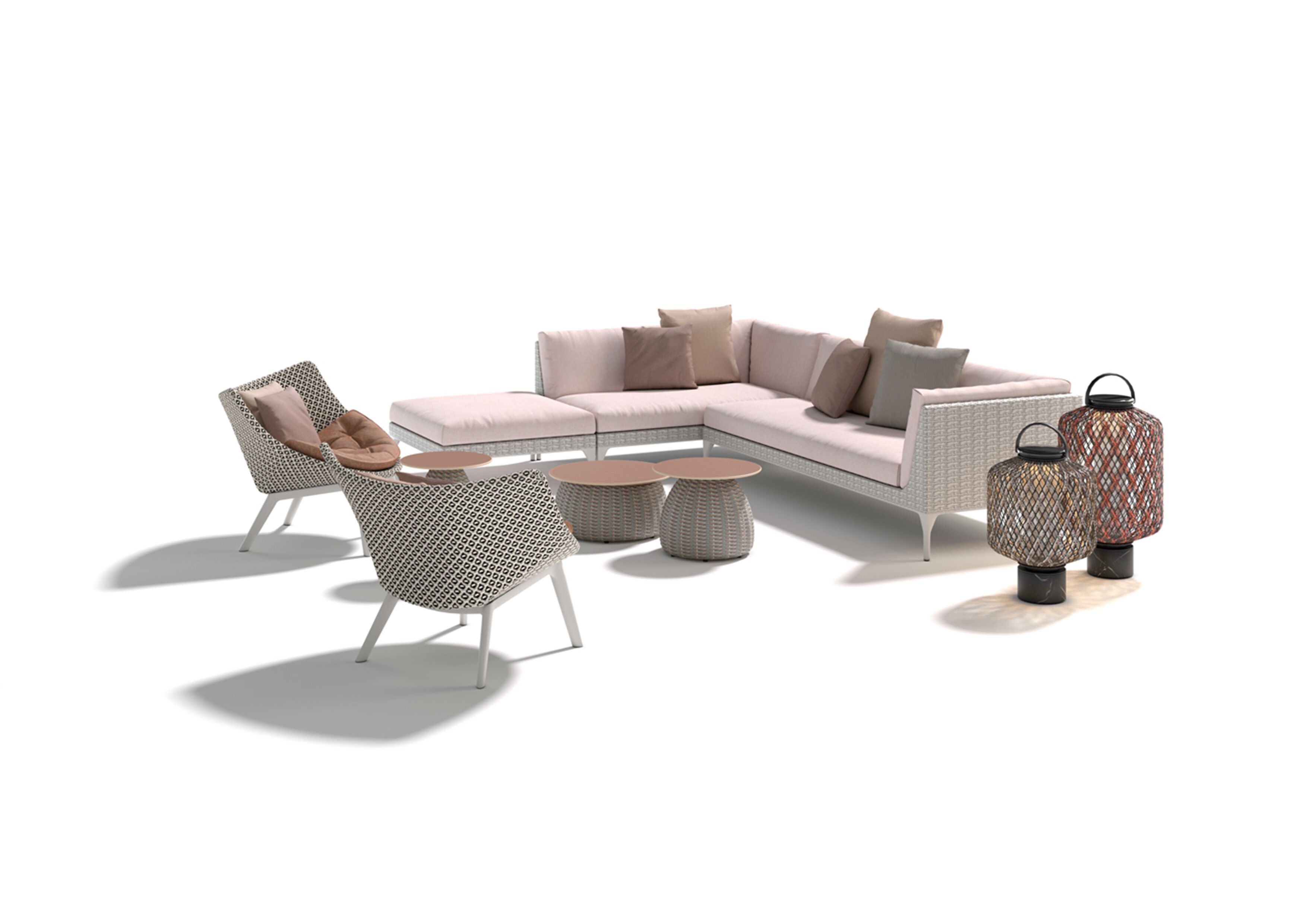 Круглый садовый журнальный столик с керамической столешницей DEDON белые грибы ARCH-00132203 - Вид №7