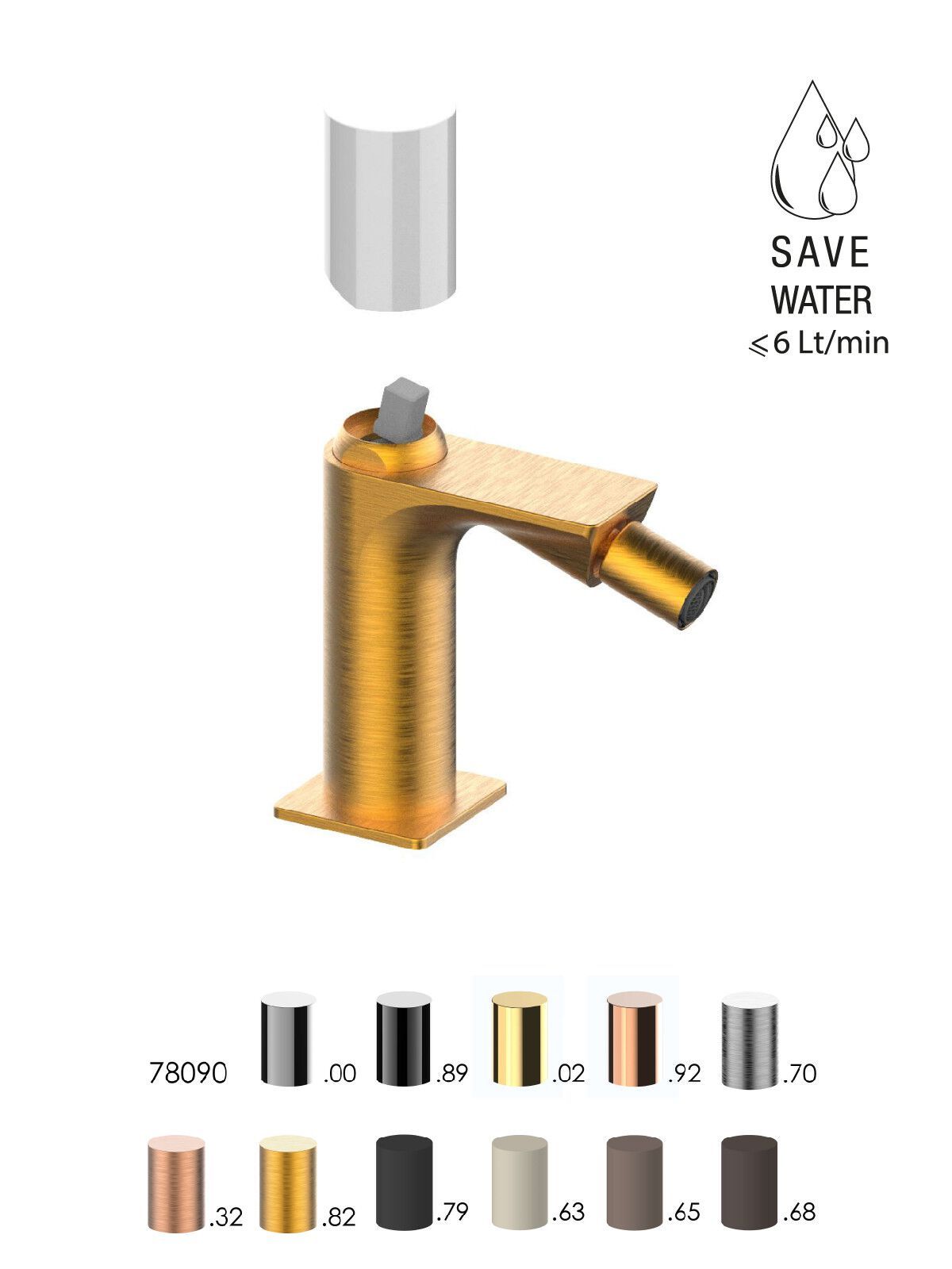 Однорычажный смеситель для биде без слива Rubinetterie Frattini Narciso S ARCH-00049865 - Вид №19