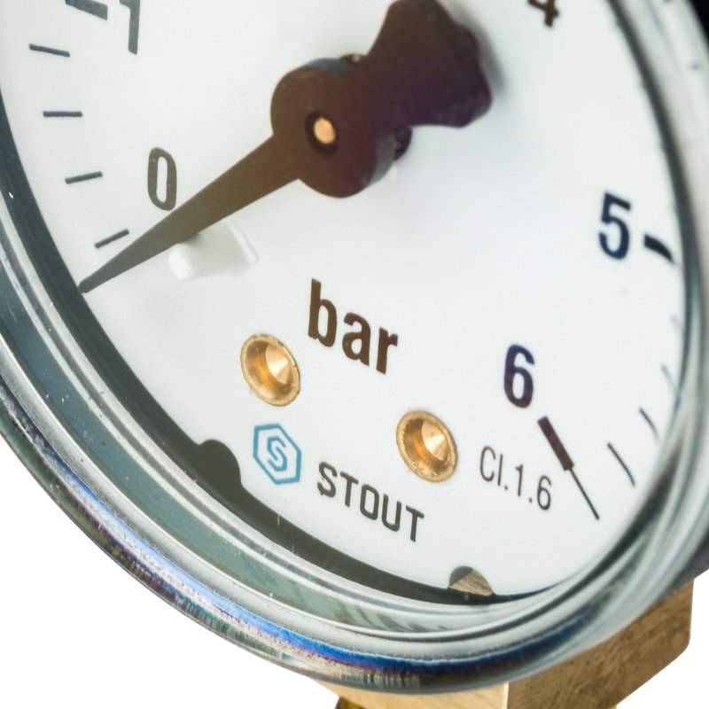 Манометр радиальный 50 мм 1/4" 6 бар STOUT SIM0010500608 - Вид №3