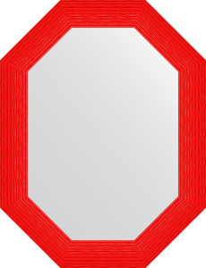 BY 7299 Зеркало в багетной раме - красная волна 89 mm EVOFORM Octagon