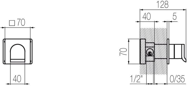 Radomonte Смеситель настенный однорычажный Okami Okm8 - Вид №1