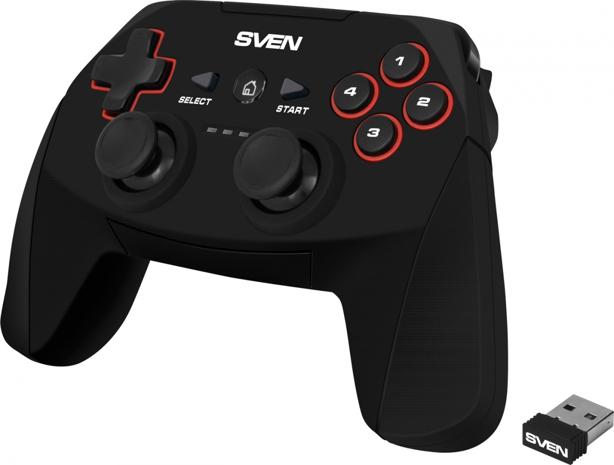 SV-015985 Беспроводной геймпад gc-2040 (11 кл. 2 мини-джойстика, d-pad, soft touch, pc/ps3/xinput) Sven Santreyd  - Вид №1
