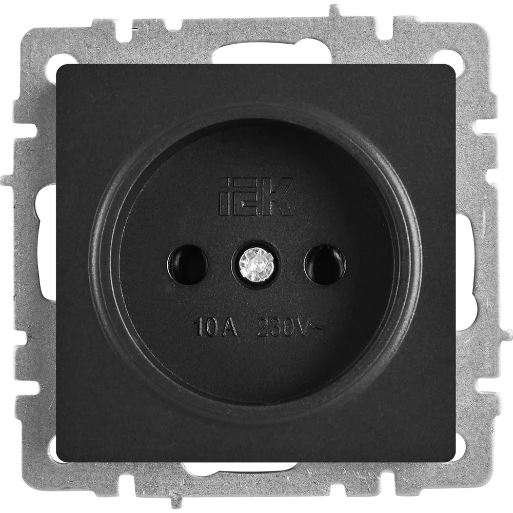 Розетка IEK Brite черная без заземления для скрытого монтажа 87761565 STLM-1437921