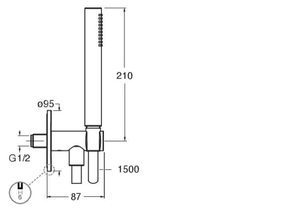 Настенный ручной душ с держателем CRISTINA Rubinetterie дополнения для душа / ванны / умывальника-Shower &amp ARCH-00141373 - Вид №2