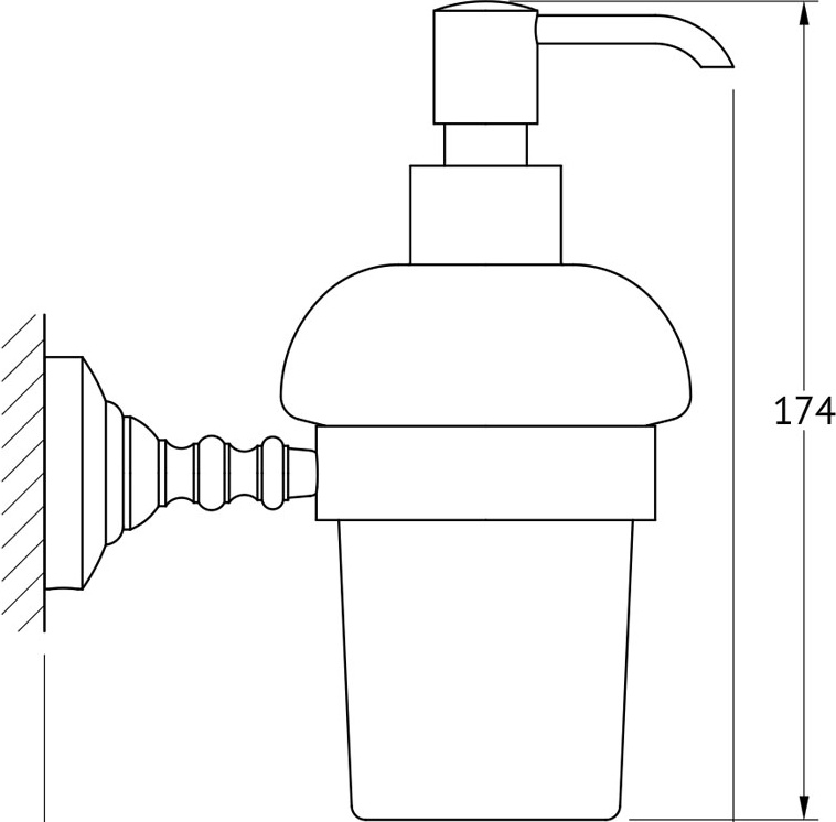 STI 405 Держатель с дозатором жидкого мыла 3SC STILMAR ANTIQUE SILVER Treesseci 3SC - Вид №1