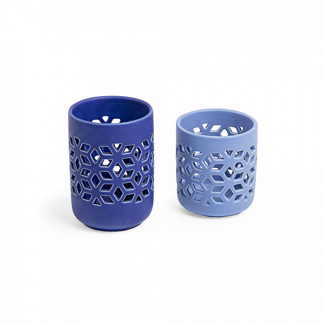 Подсвечник керамический синий 2 штуки Locust от La Forma LA FORMA LOCUST 00-3865133 Голубой;синий  - Вид №1