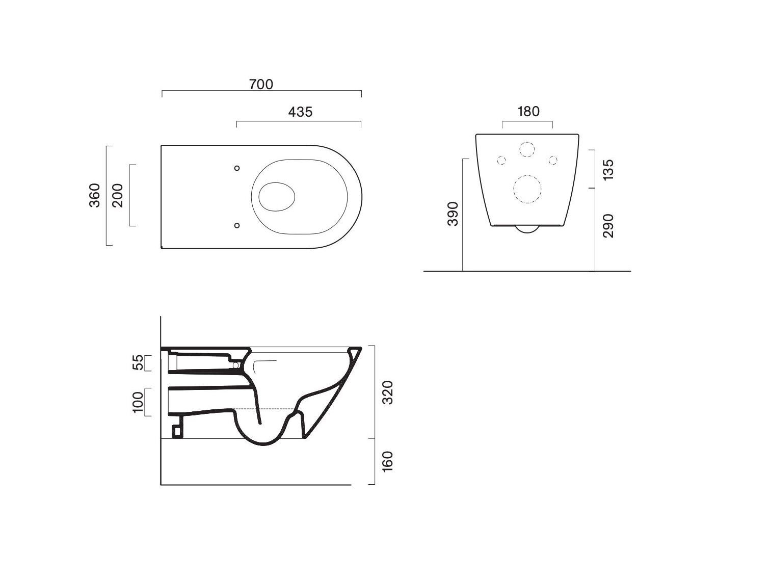 Подвесной туалет CERAMICA CATALANO COMFORT 70x36 ARCH-00087480 - Вид №4